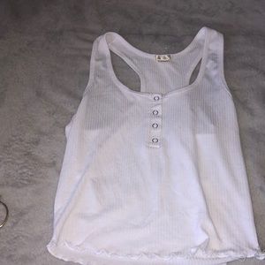 White button down tank top